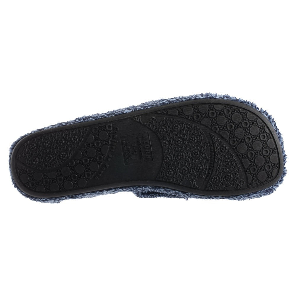 Men's Spa Slide Slippers in Navy Heather Bottom Sole Tread#color_navy-heather