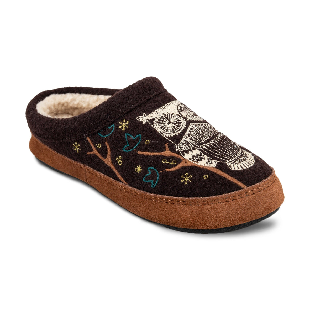 10077 Women's Forest Mule Slippers #color_chocolate-owl
