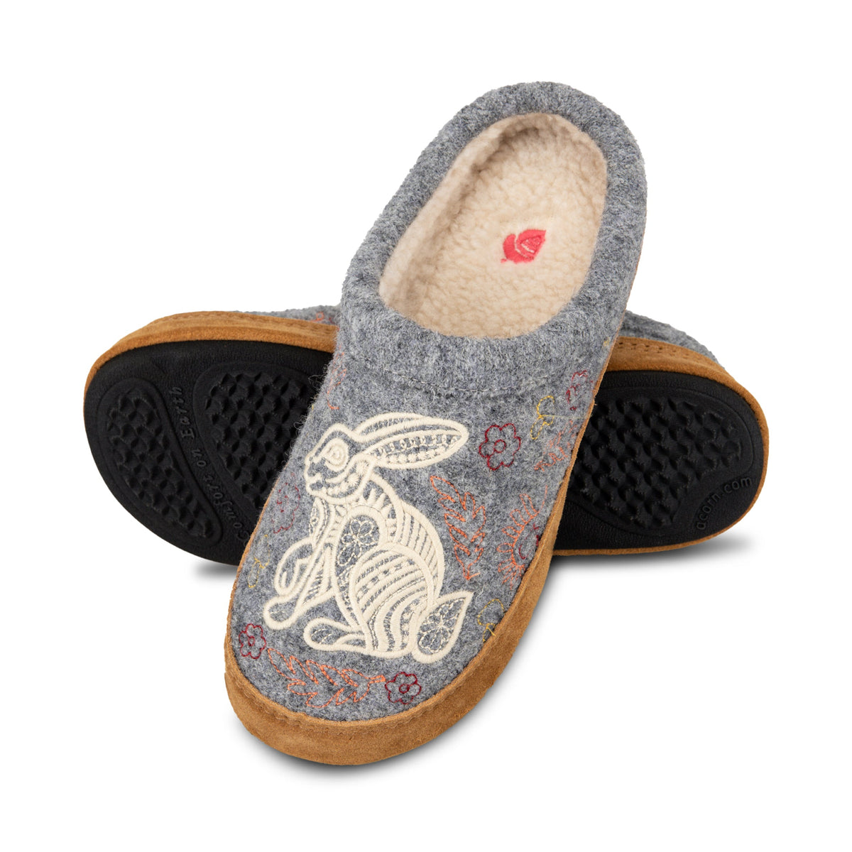 10077 Women's Forest Mule Slippers #color_heather-grey-hare