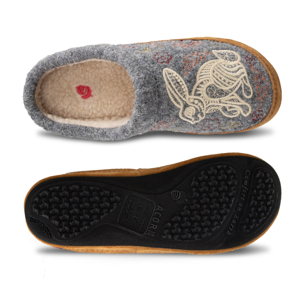 10077 Women's Forest Mule Slippers #color_heather-grey-hare