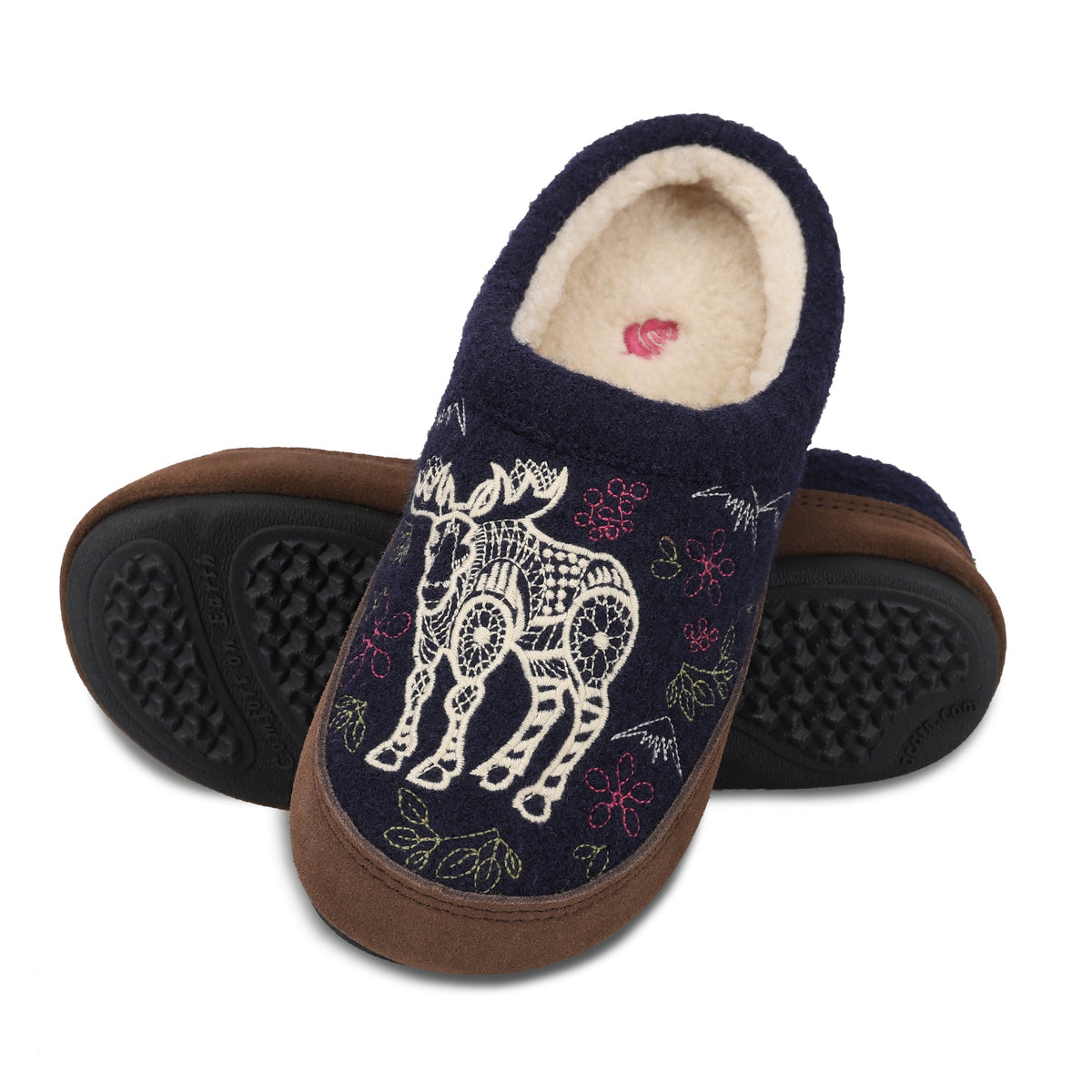 10077 Women's Forest Mule Slippers #color_navy-moose