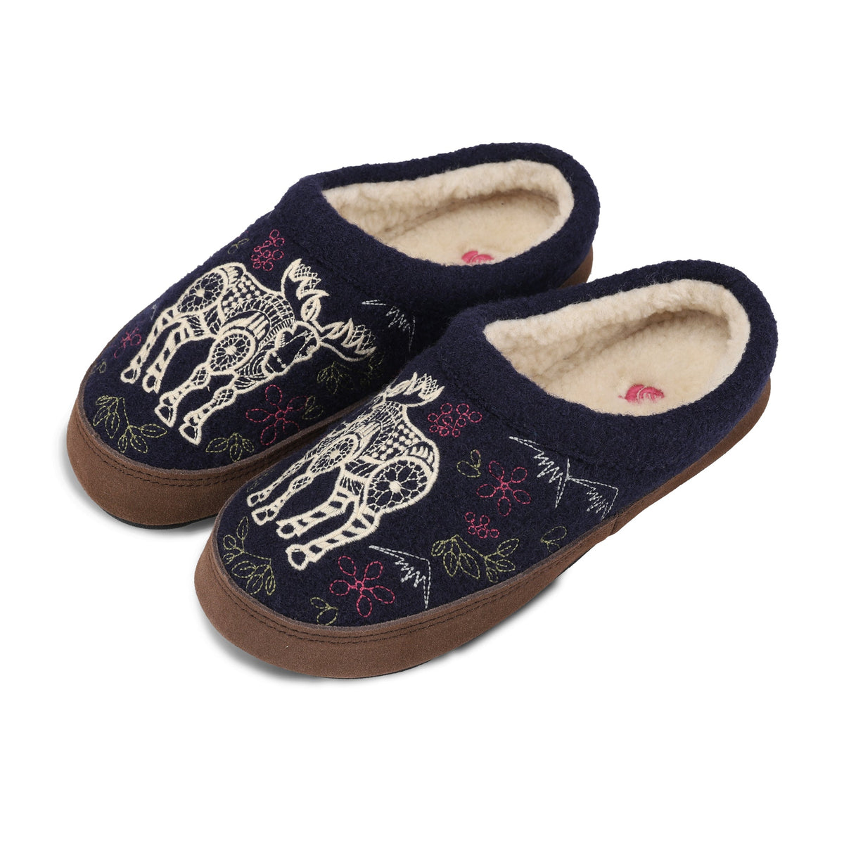 10077 Women's Forest Mule Slippers #color_navy-moose