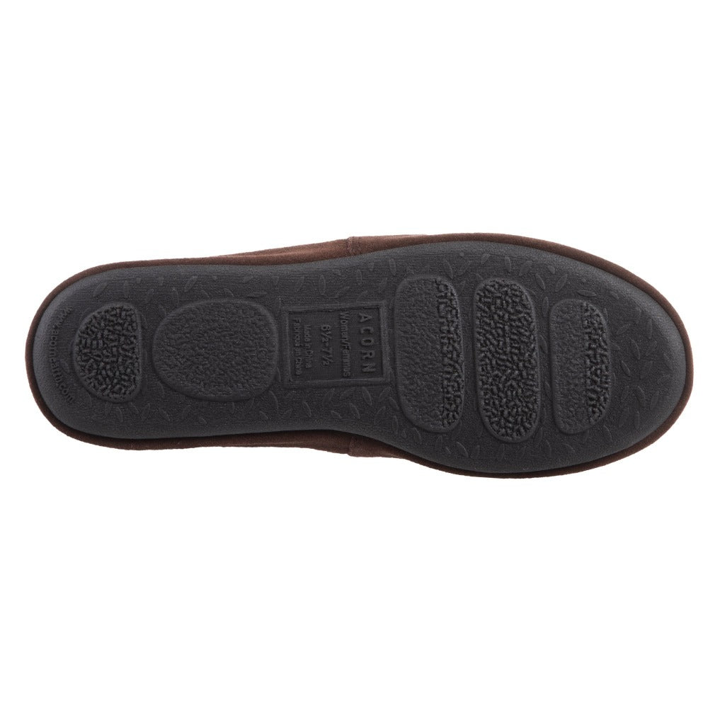 Women's Forest Bootie Slippers in Navy Moose Bottom Tread Slipper#color_navy-moose