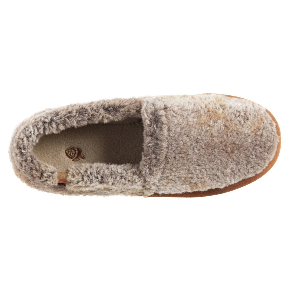 Acorn Moccassin Slipper Brown Berber Top Down View#color_brown-berber