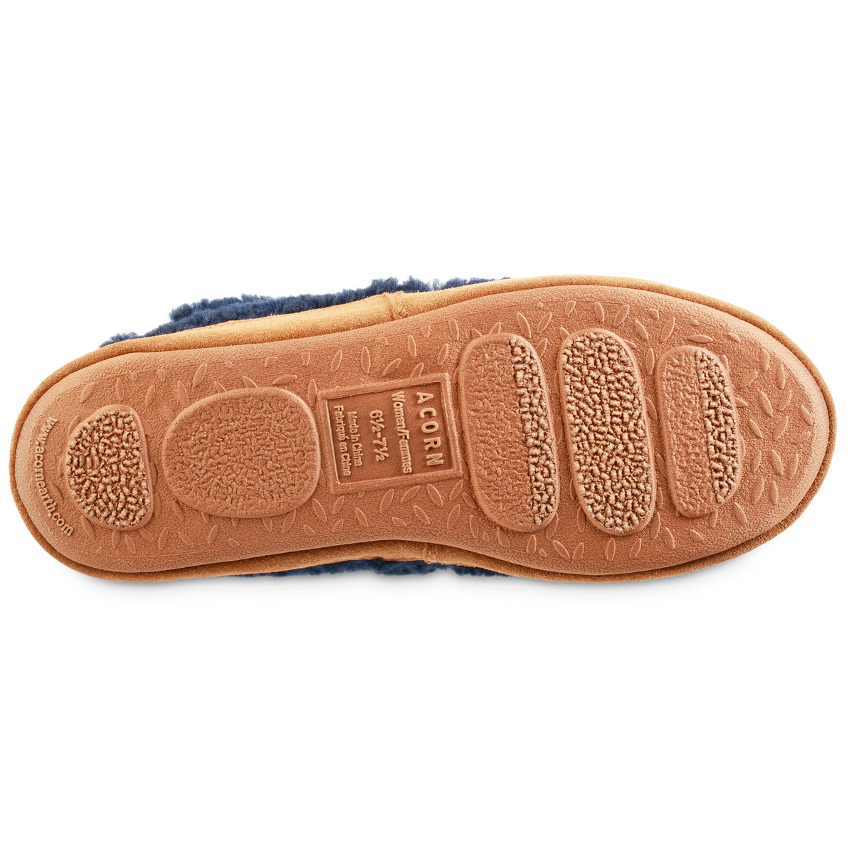 Women's Classic Navy Popcorn Moccasin Slipper

#color_navy-popcorn