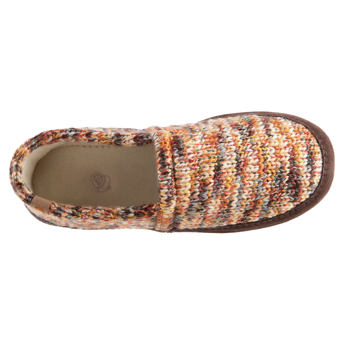 Women's Patterned Sunset Cable Moccasin Slipper

 #color_brown-and-pink-leaves