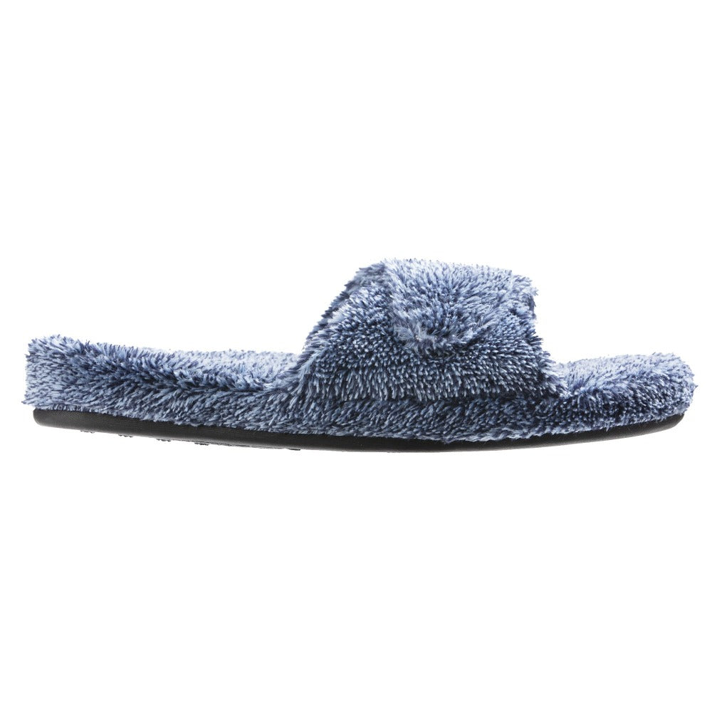 Women's Spa Slide Slippers in Navy Heather Profile#color_navy-heather
