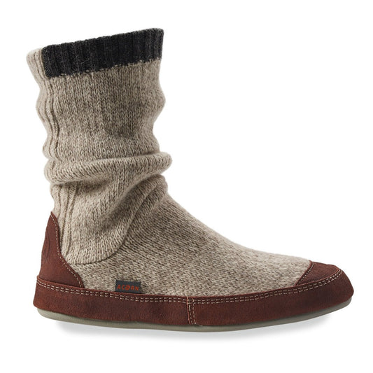 Men's Acorn Slipper Socks - Slouch Boots in Grey Ragg Wool#color_grey-ragg-wool