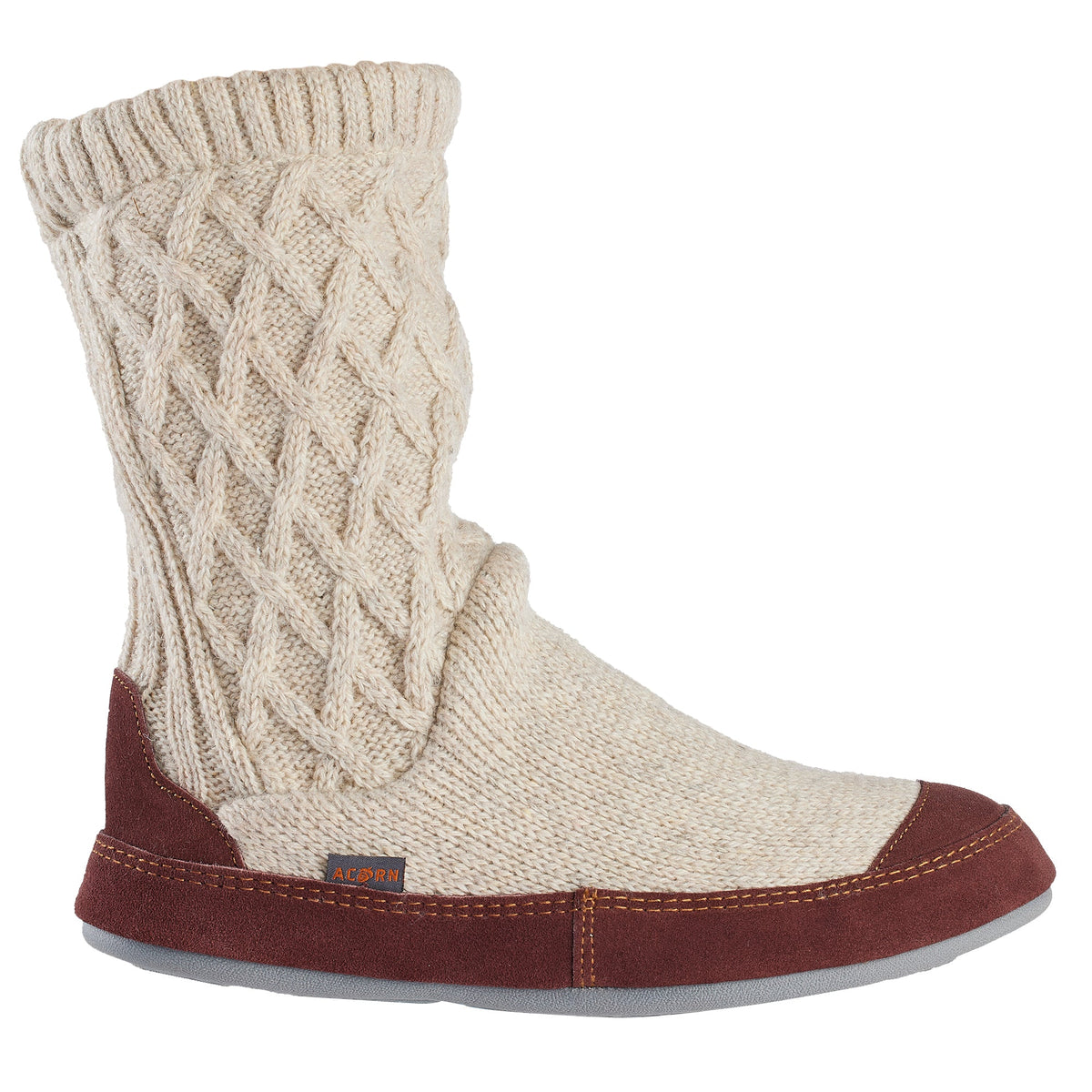 10162 Men's Slouch Boot Slipper with Indoor/Outdoor Sole #color_oatmeal-heathered