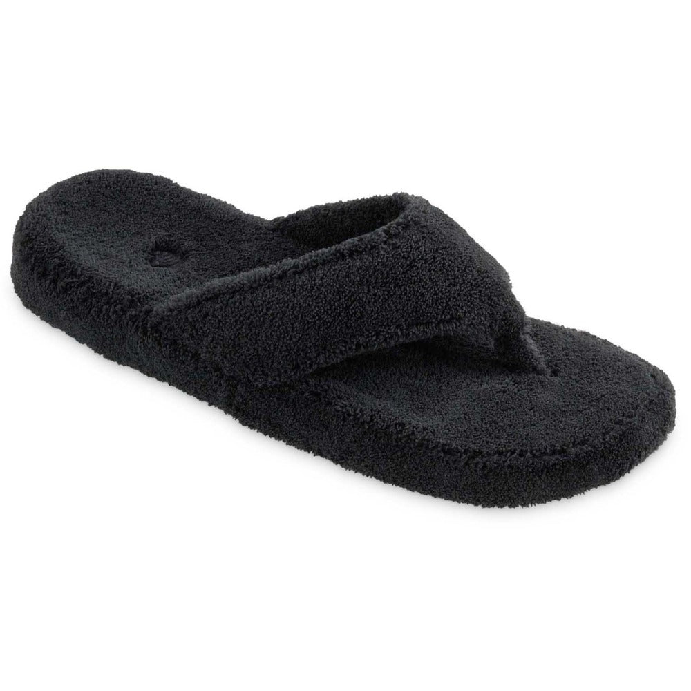 Women's Spa Thong Slippers in Black Right Angled View#color_black


#color_black