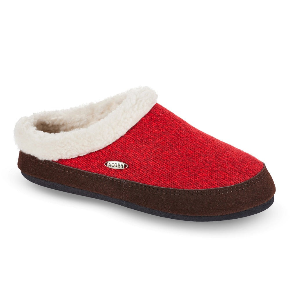 Women's Ragg Wool Red Clog Slipper