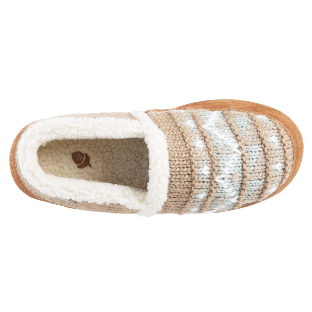 Acorn Nordic Moccasin Slipper Oatmeal Heather Top Down View

#color_nordic-oatmeal-heather