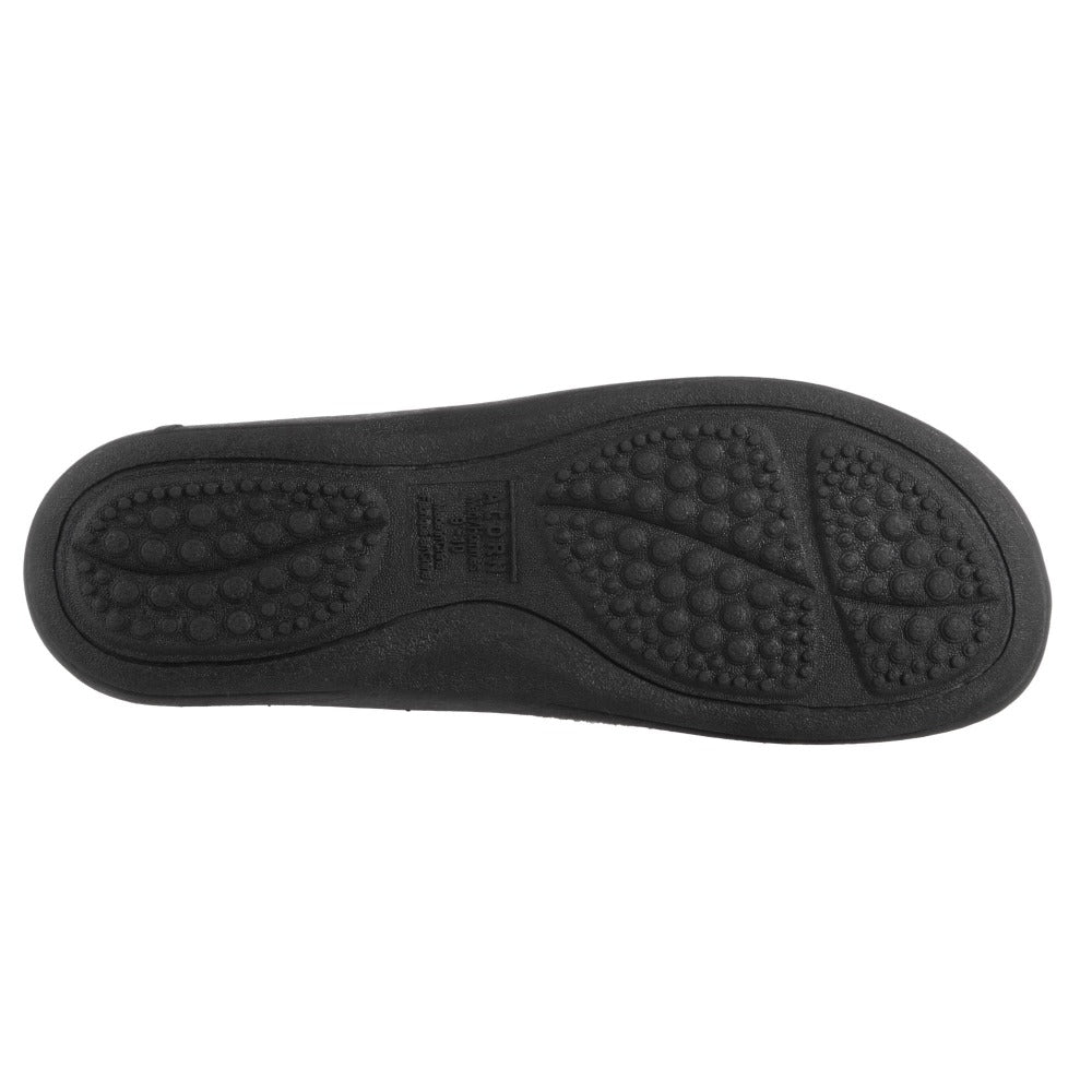 Acorn Men's Crafted Moc Slipper in Charcoal Indoor Outdoor Sole View#color_ash