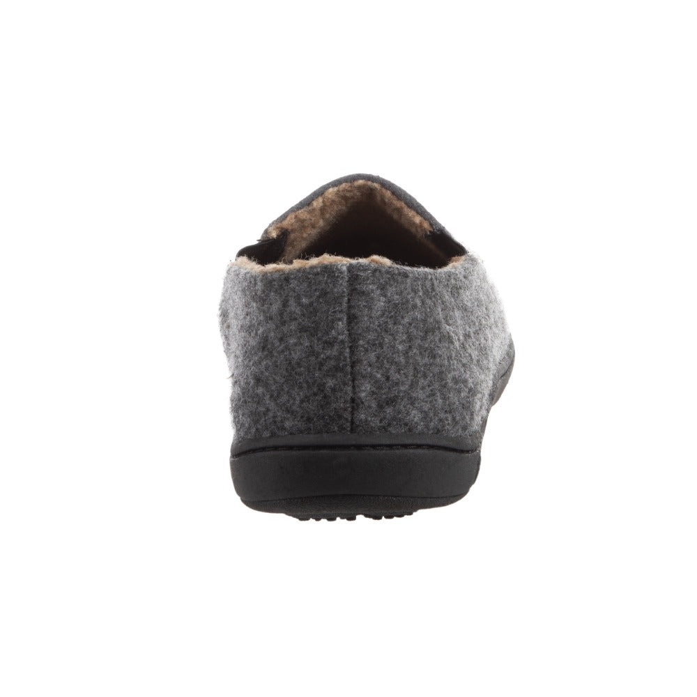 Acorn Men's Crafted Moc Slipper in Charcoal Back Heel View#color_ash