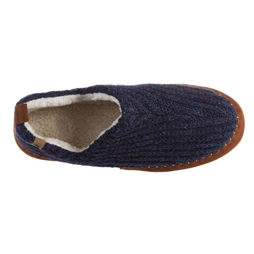 Acorn Men's Camden Recycled Yarn Slipper in Navy Top Down View#color_navy