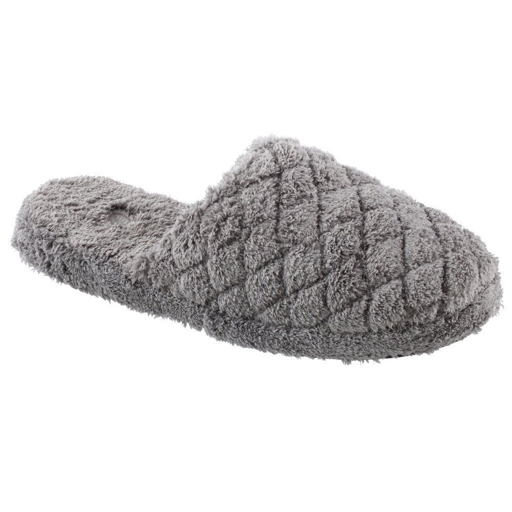 Women's Spa Quilted Clog in Grey Right Angled View#color_grey