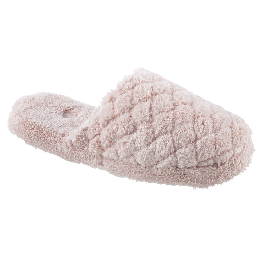 Women's Spa Quilted Clog in Pink Right Angled View#color_pink