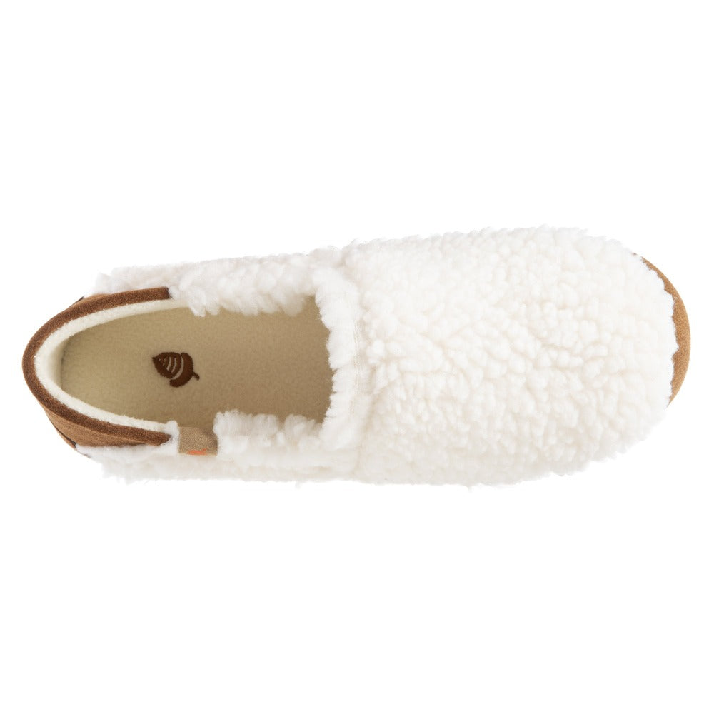 Women’s Acorn Moc with Collapsible Heel Slipper in Buff Popcorn Inside Top View#color_buff-popcorn
