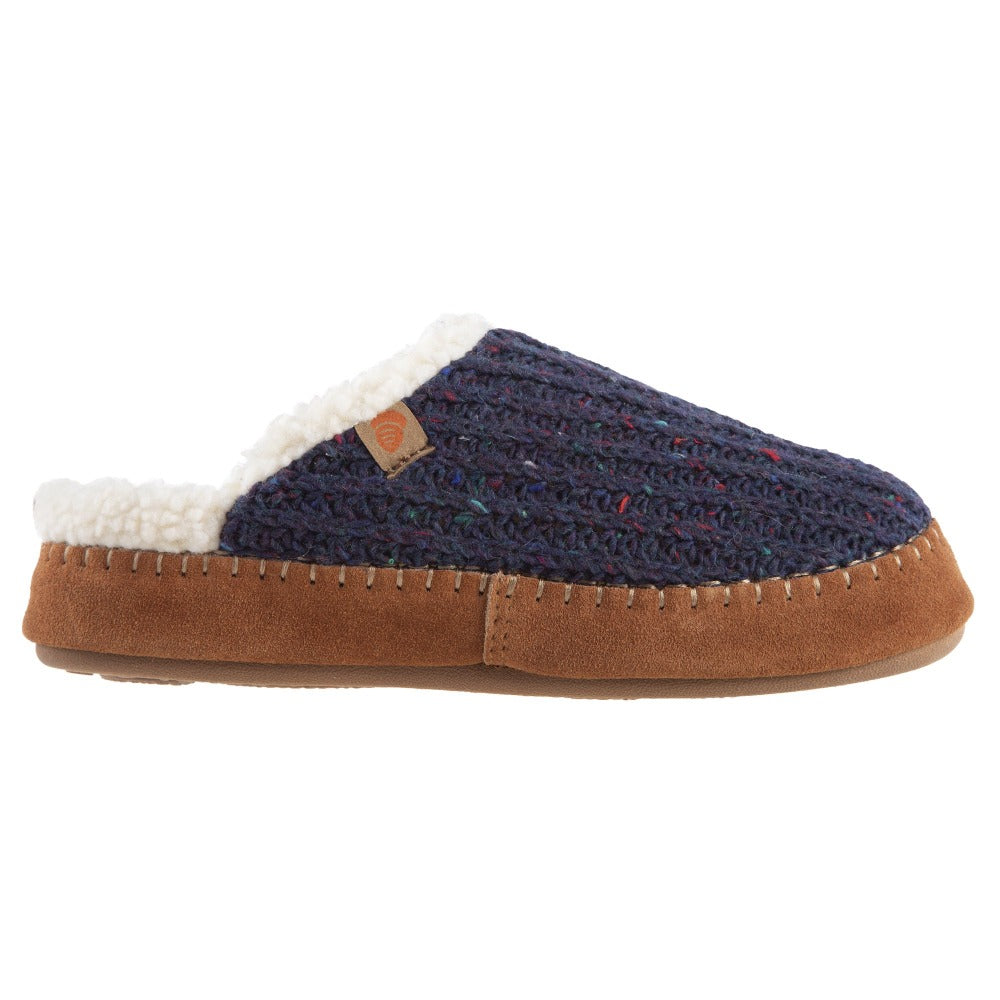 Women’s Recycled Camden Clog in Navy Blue Profile#color_navy