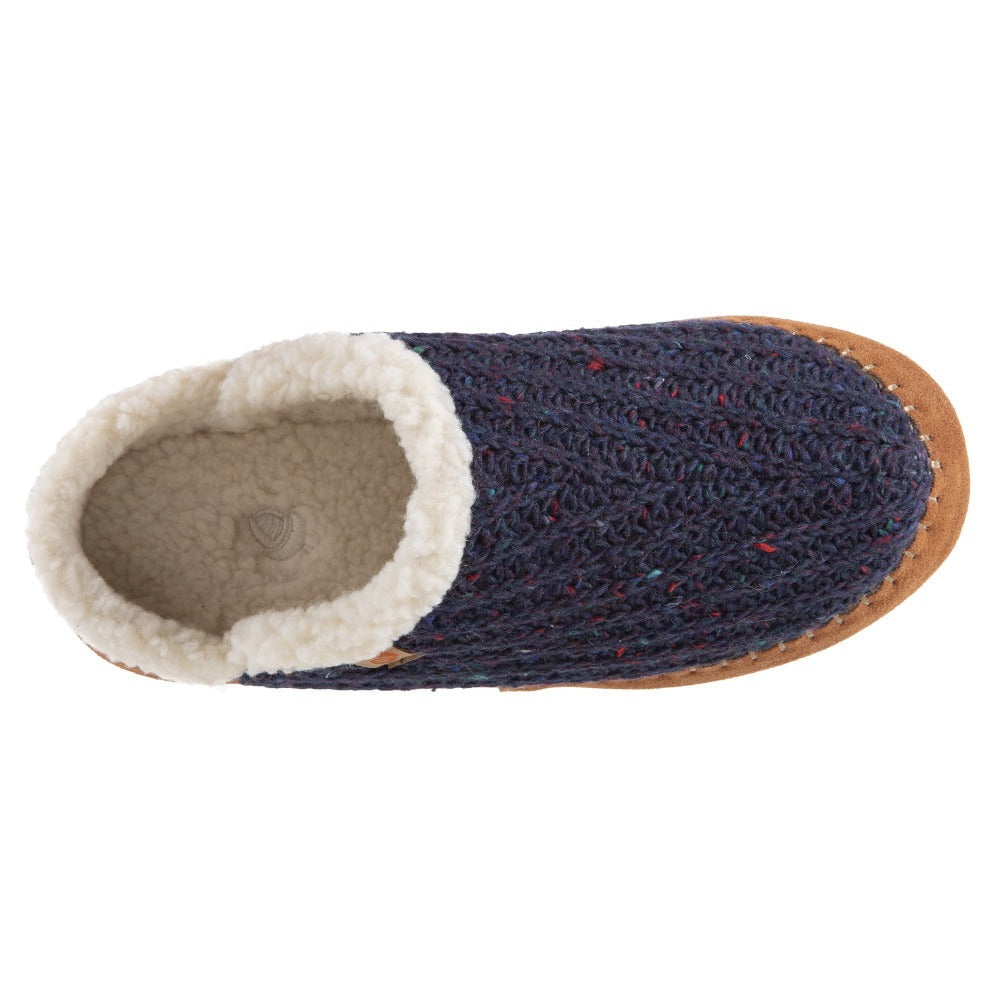 Women’s Recycled Camden Clog in Navy Blue Inside Top View#color_navy