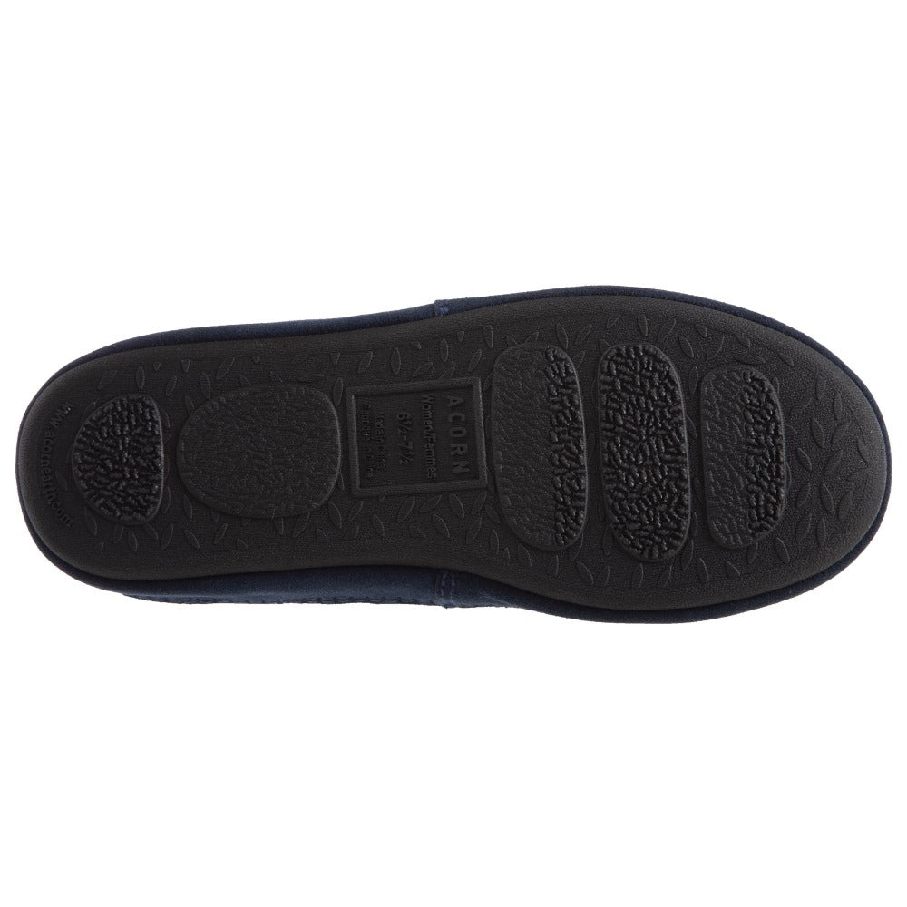 Women’s Fairisles Hoodback Slipper in Blue Multi with different hues of blue and tan Bottom Sole Tread
#color_navy-blue