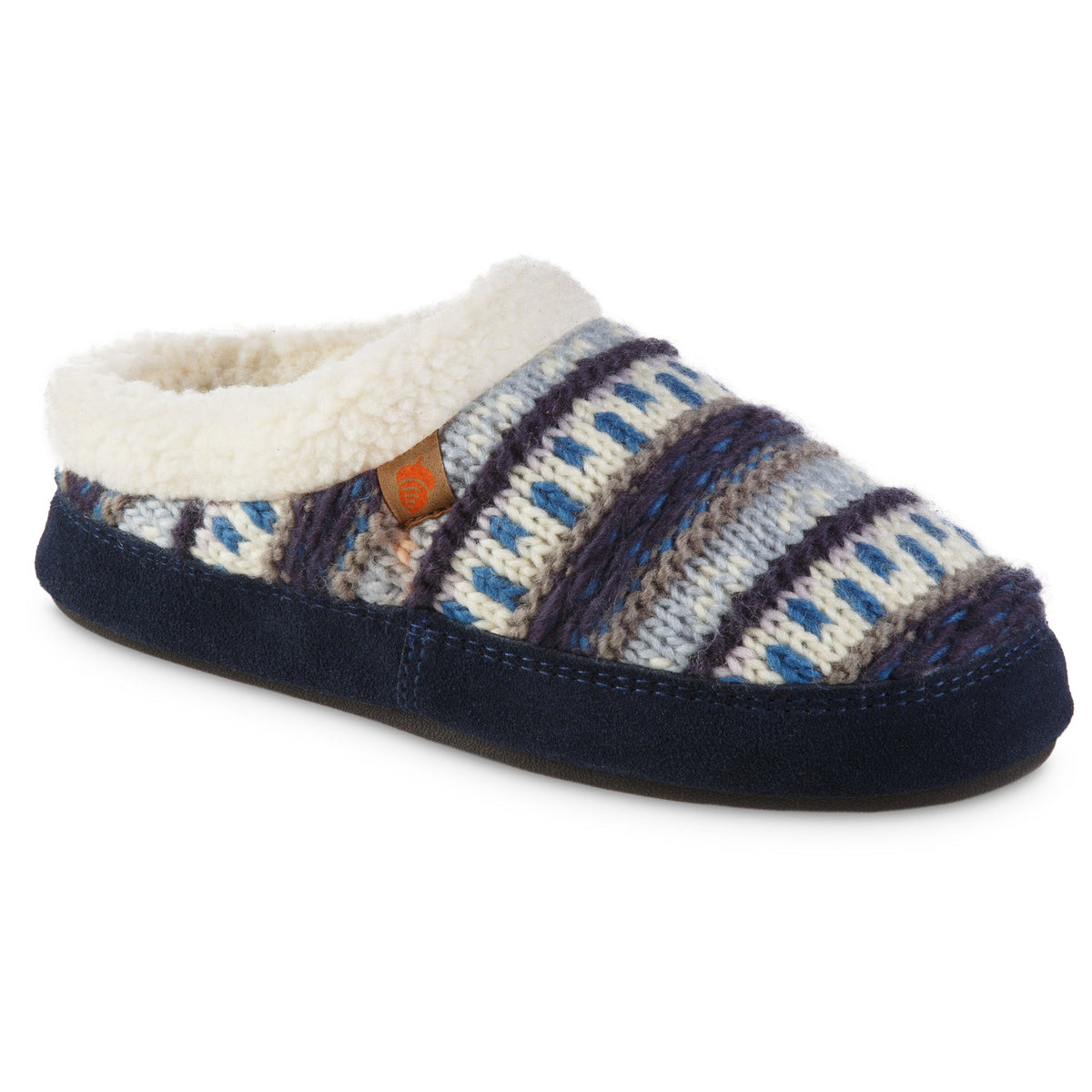 Women's Fairisle Knit Navy Blue Clog Slipper

#color_navy-blue