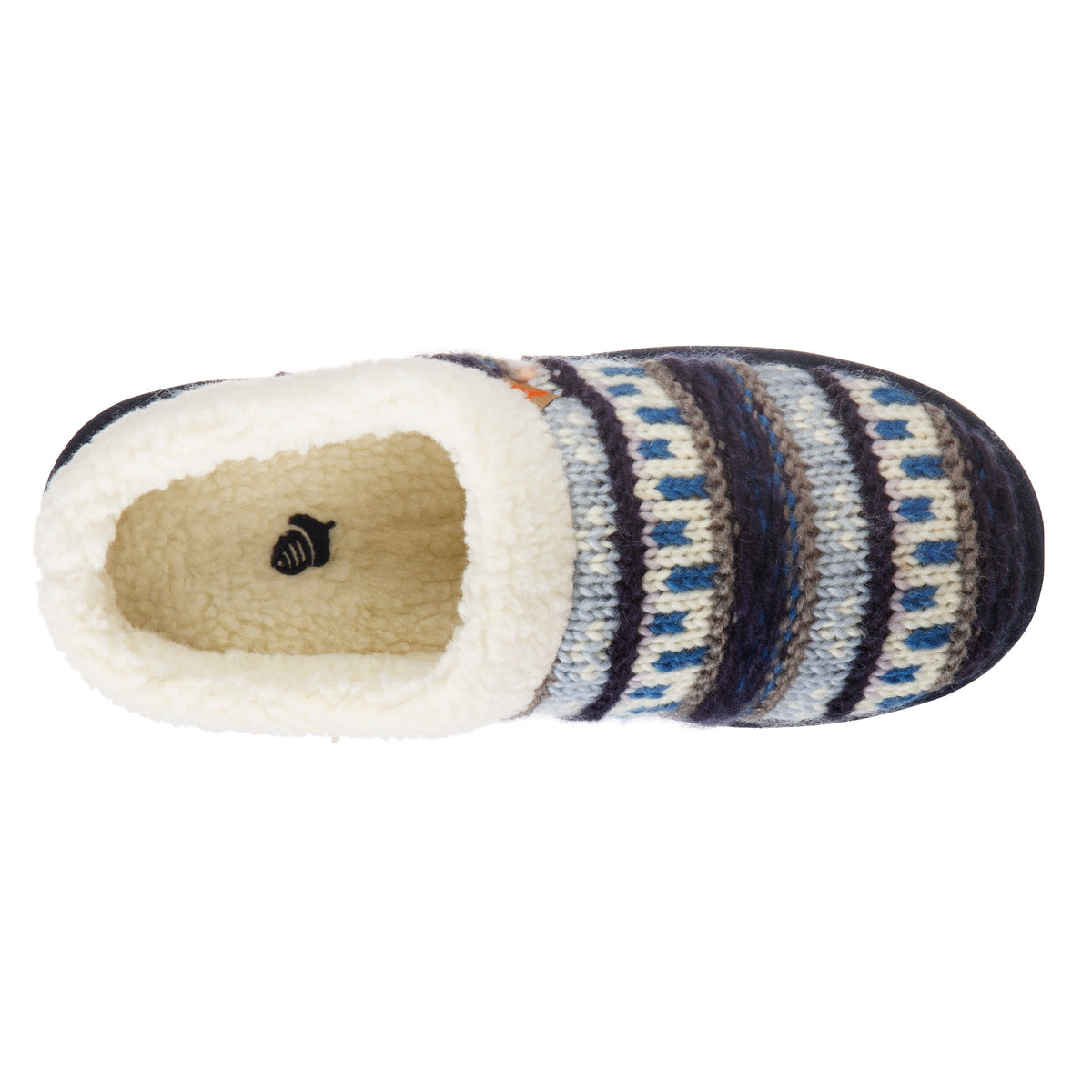 Women's Fairisle Knit Navy Blue Clog Slipper

#color_navy-blue
