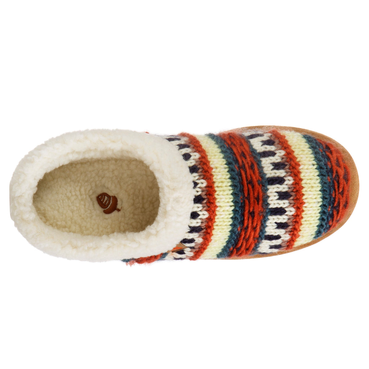 Women's Fairisle Knit Sunset Red Clog Slipper

#color_sunset-red
