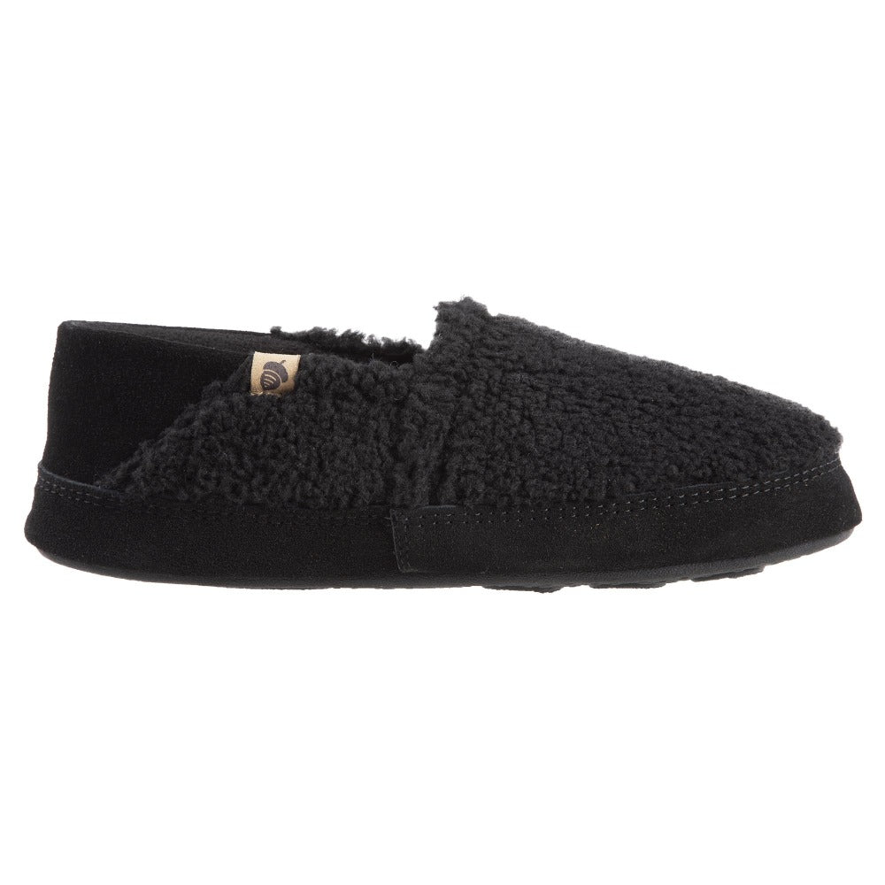 Men’s Acorn Moc with Collapsible Heel Slipper in Black Berber Profile#color_black-berber