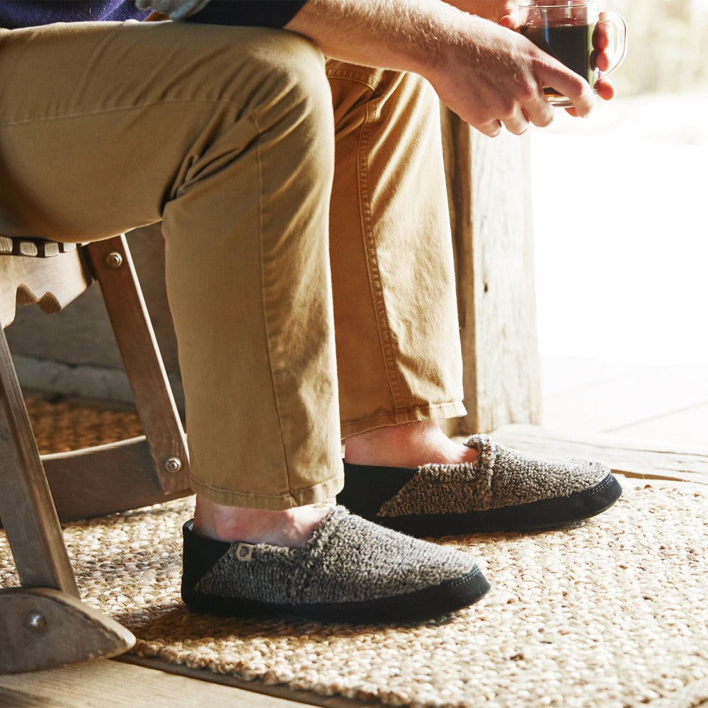 Men's Collapsible Heel Navy Blue Moccasin Slipper

#color_navy-blue
