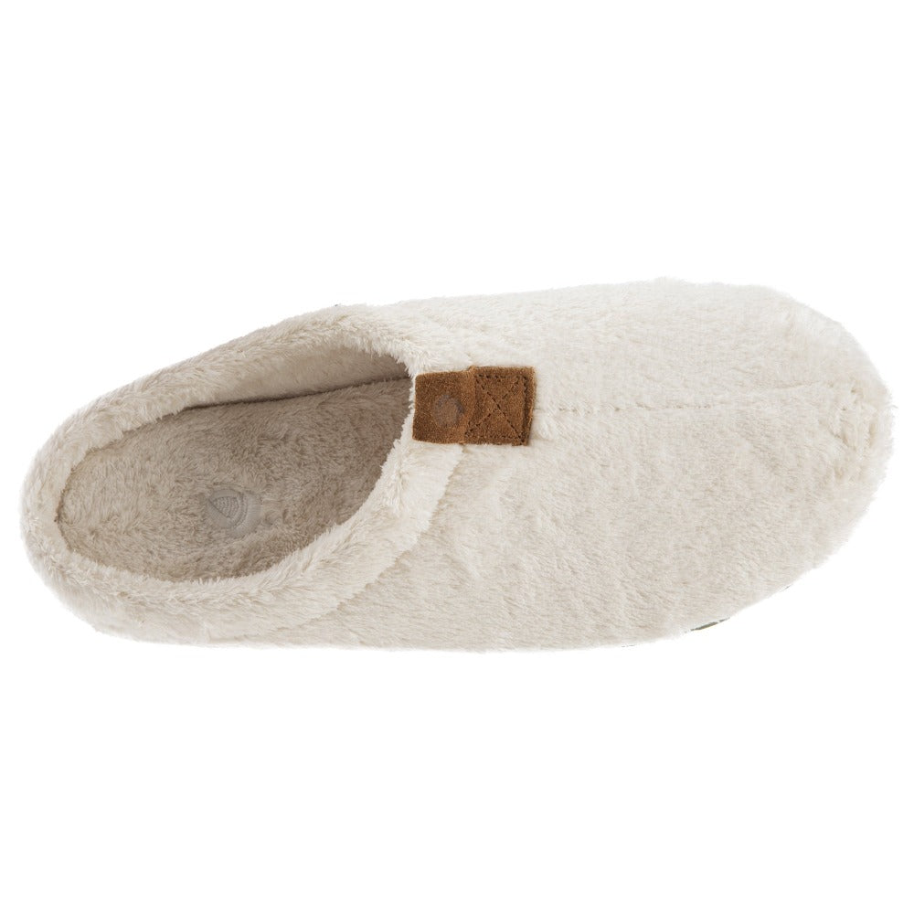 Women’s Algae-Infused Spa Slippers in Ewe Inside Top View#color_white
