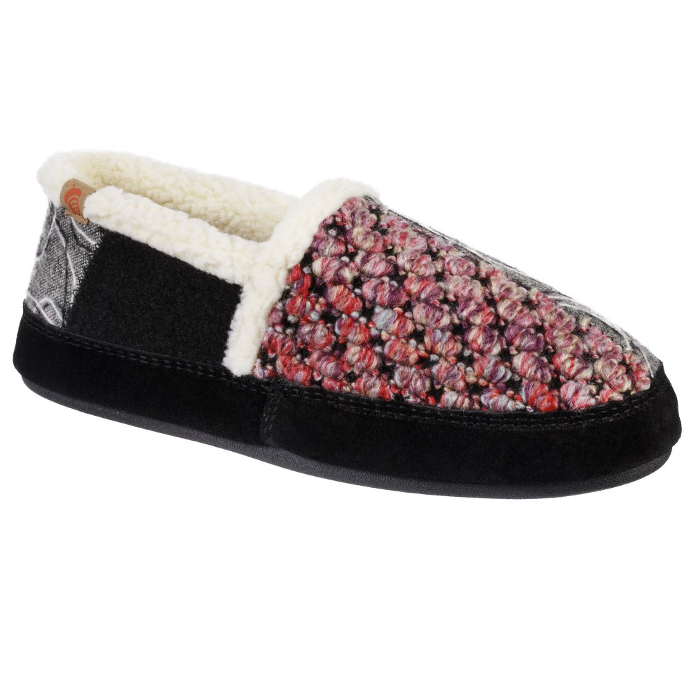 Women's Patchwork Meadow Moc in Black Right Angled View#color_black