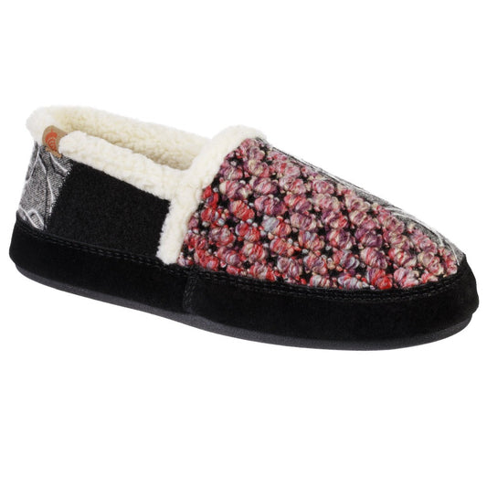 Women's Patchwork Meadow Moc in Black Right Angled View#color_black