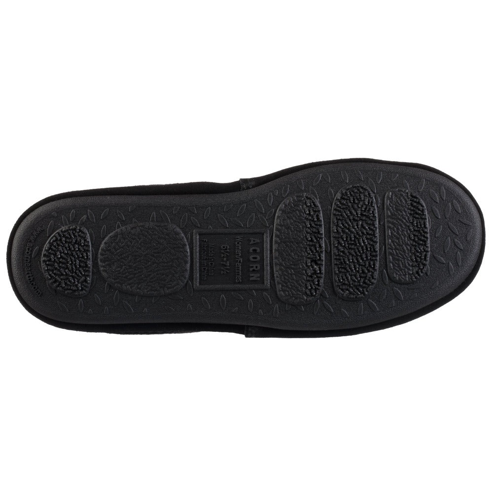 Women's Patchwork Meadow Moc in Black Bottom Sole Tread#color_black