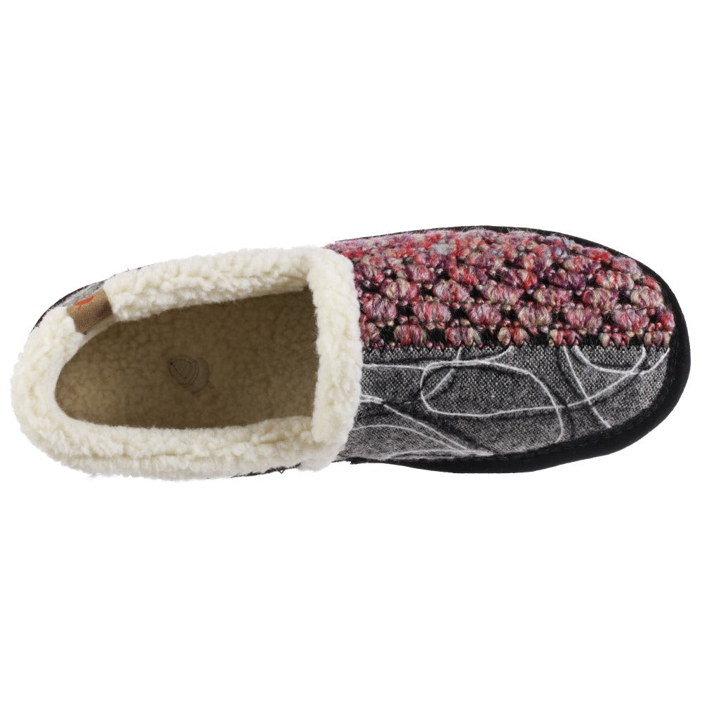 Women's Patchwork Meadow Moc in Black Top Inside View#color_black