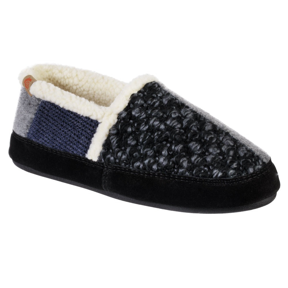 Women's Patchwork Meadow Moc in Navy Blue Right Angled View#color_navy-blue