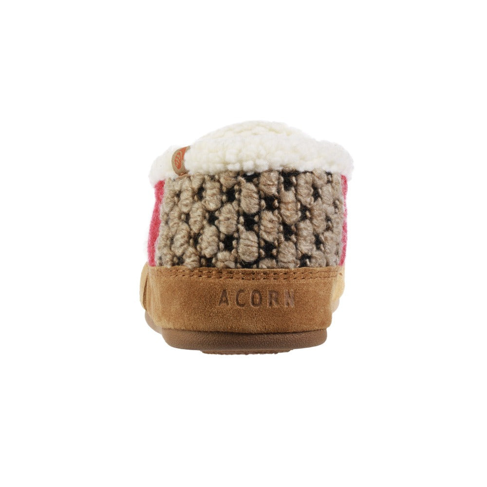 Women's Patchwork Meadow Moc in Red and Cream Back Heel#color_red