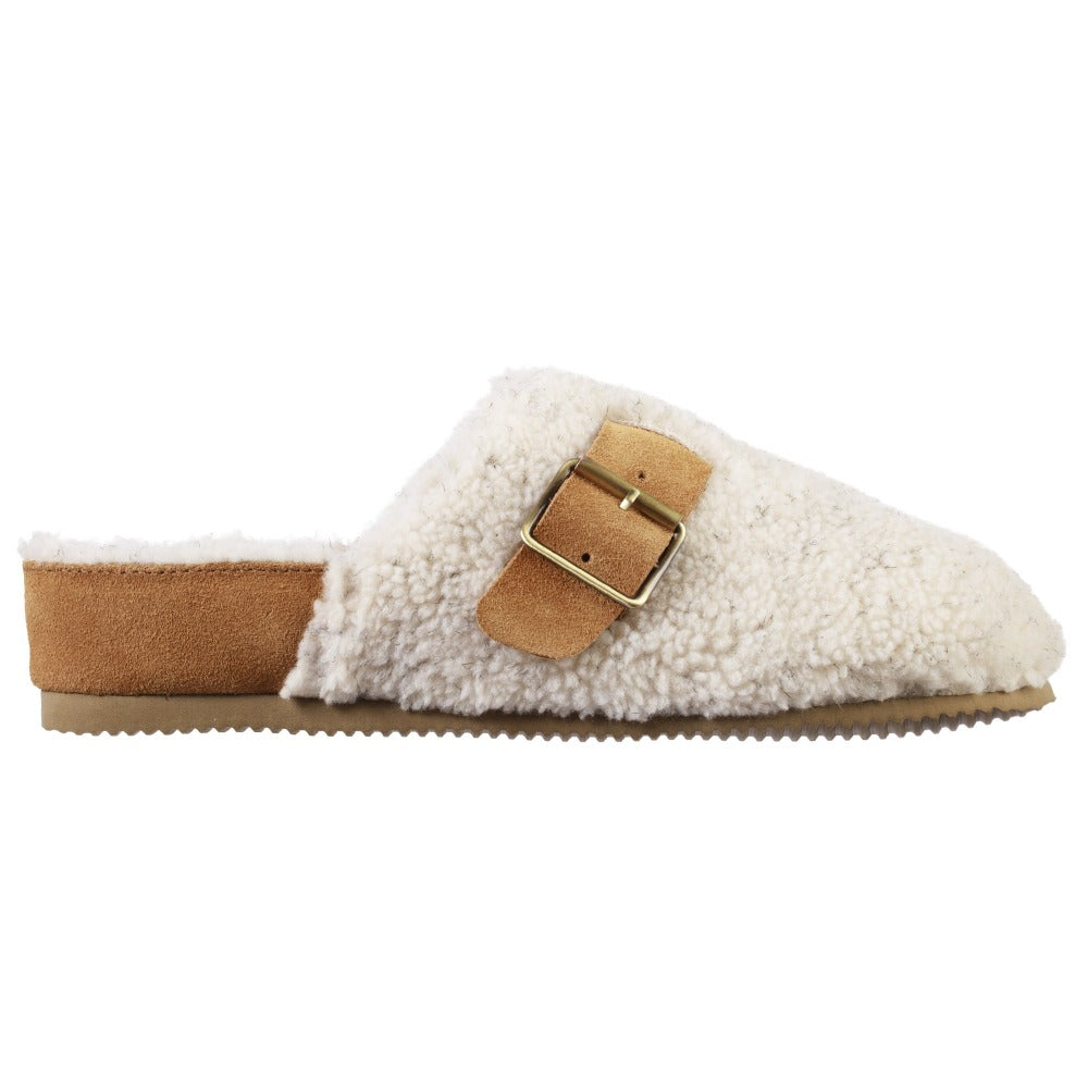 Women's Recycled Ela Clog in Natural Side Profile View#color_natural
