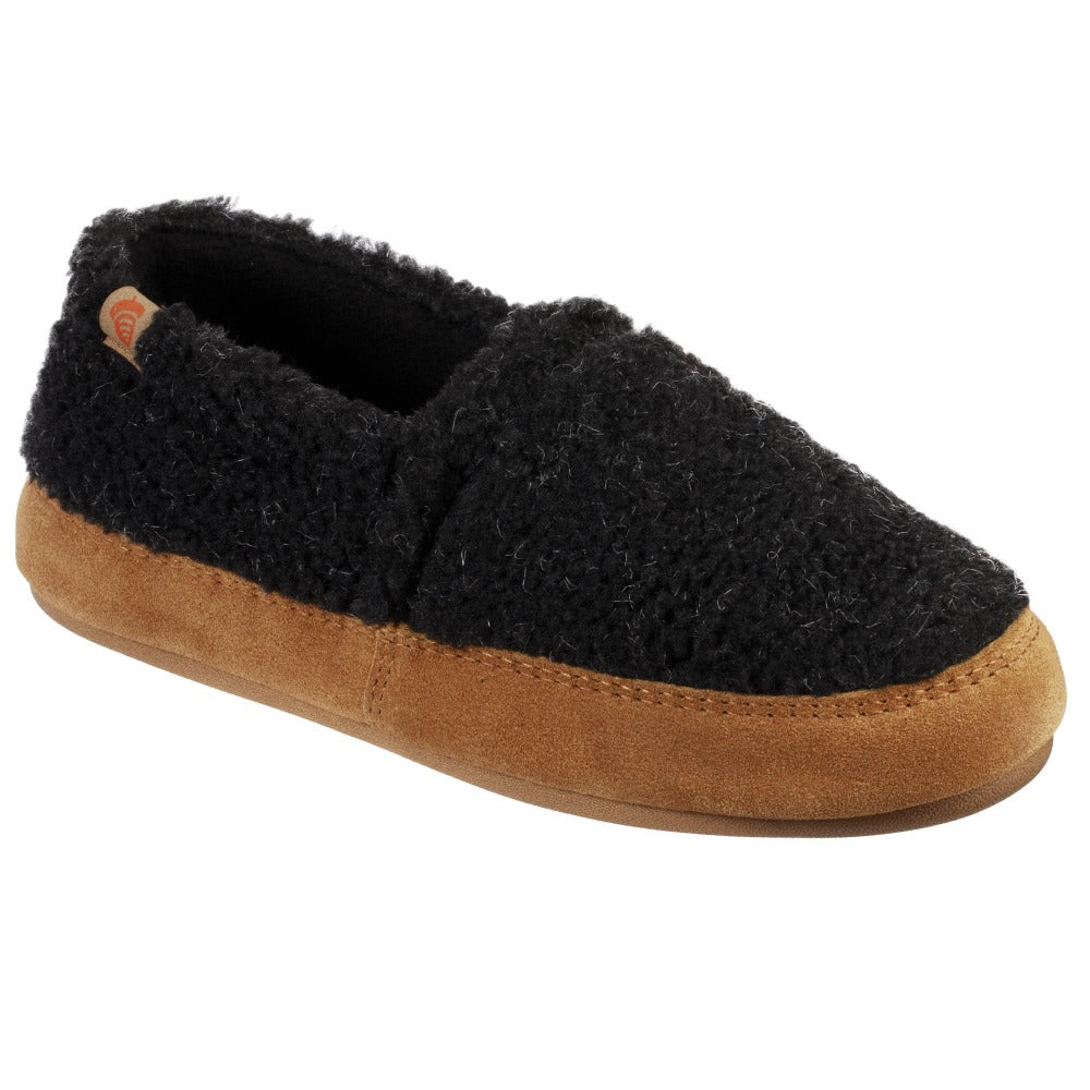 Women's Recycled Ela Moc in Black Berber Right Angled View#color_black