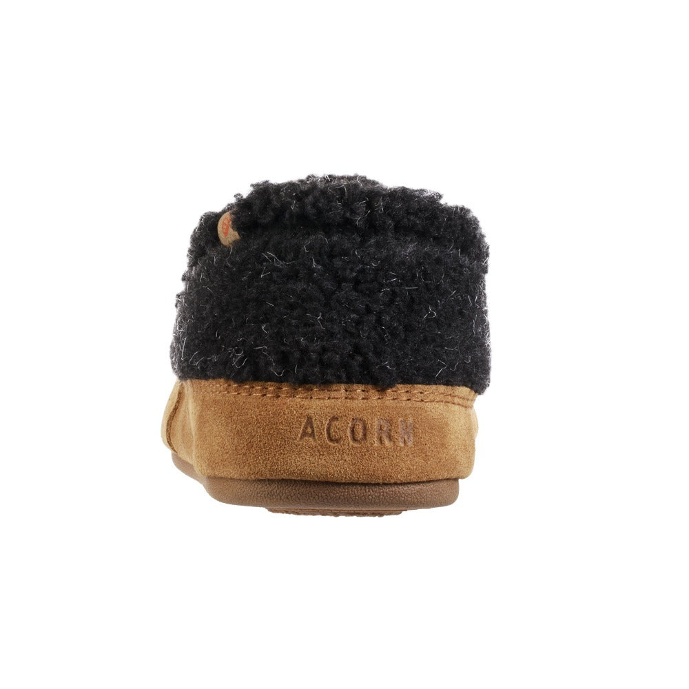 Women's Recycled Ela Moc in Black Berber Back Heel#color_black
