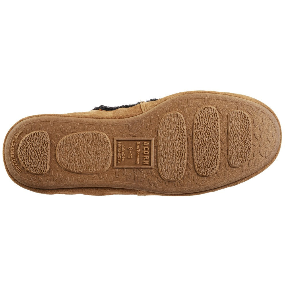 Men's Recycled Callum Hoodback Slippers in Black Outdoor Sole View#color_black