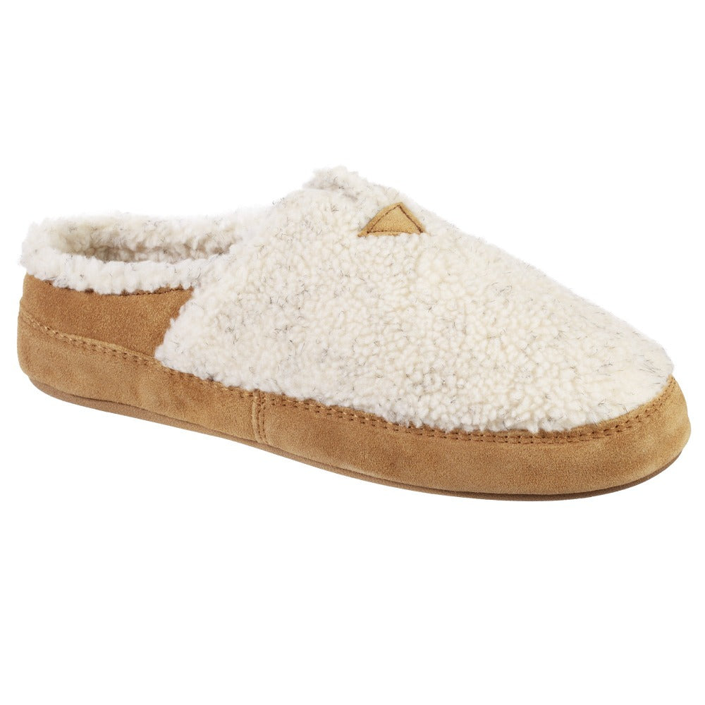 Men's Recycled Callum Hoodback Slippers in Natural Berber Right Angled View#color_natural