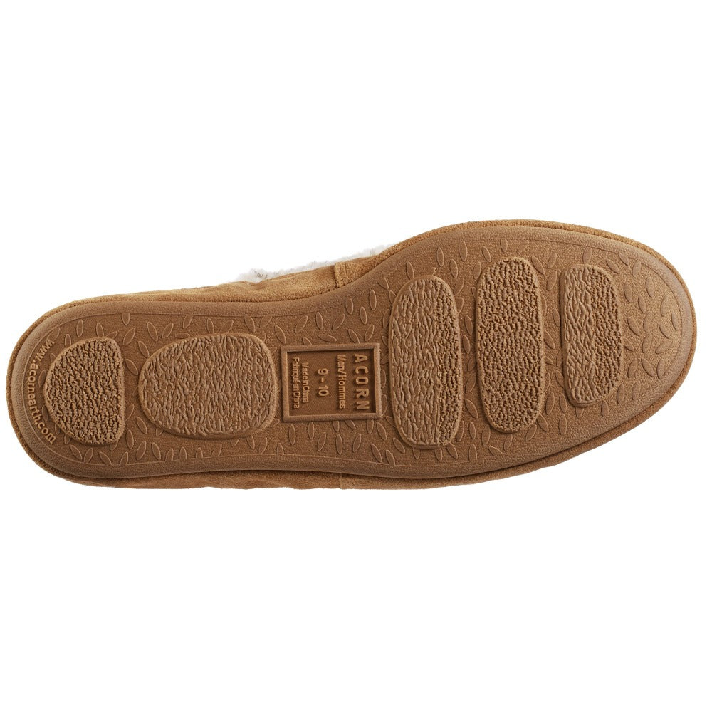 Men's Recycled Callum Hoodback Slippers in Natural Berber Bottom Sole Tread#color_natural