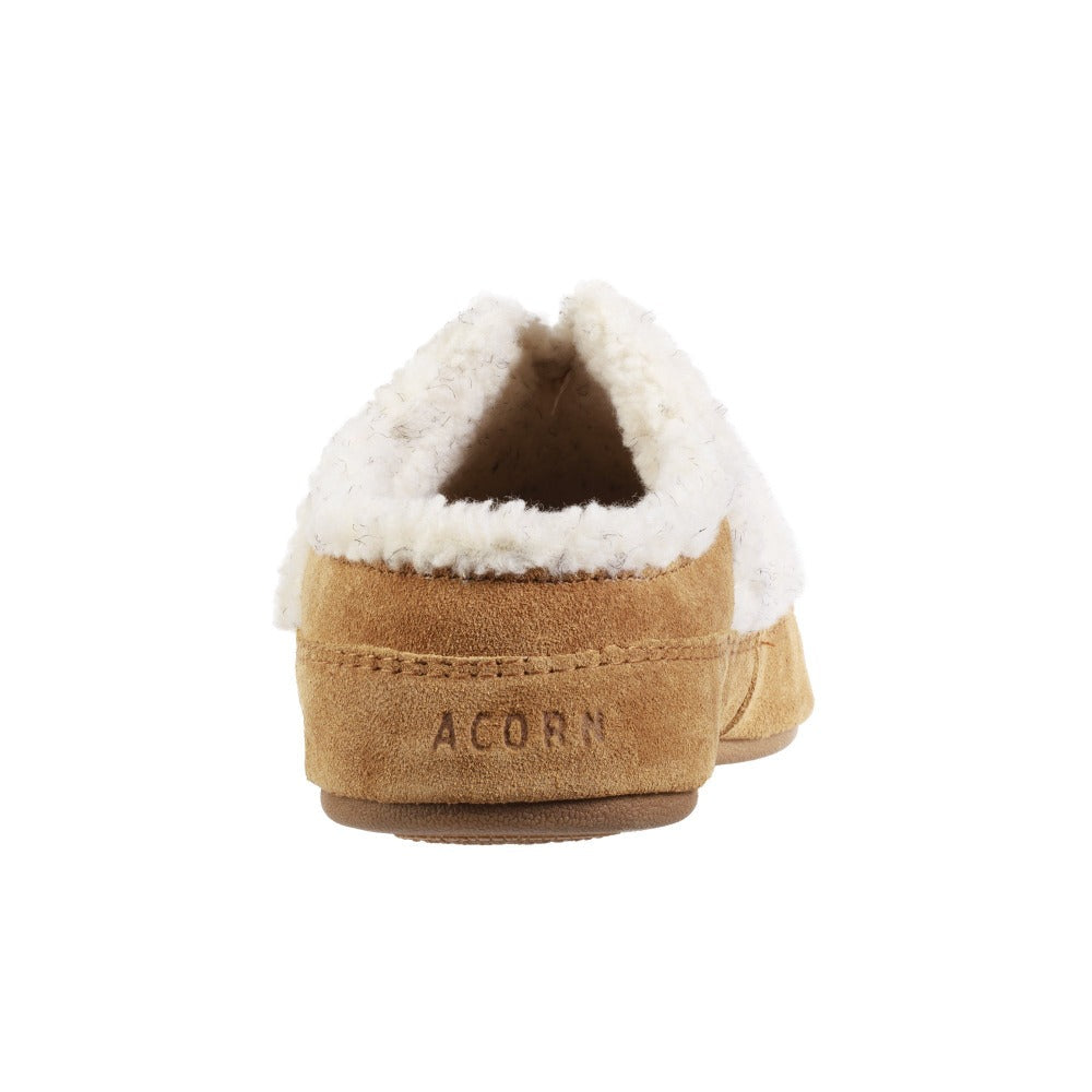 Men's Recycled Callum Hoodback Slippers in Natural Berber Back Heel View#color_natural