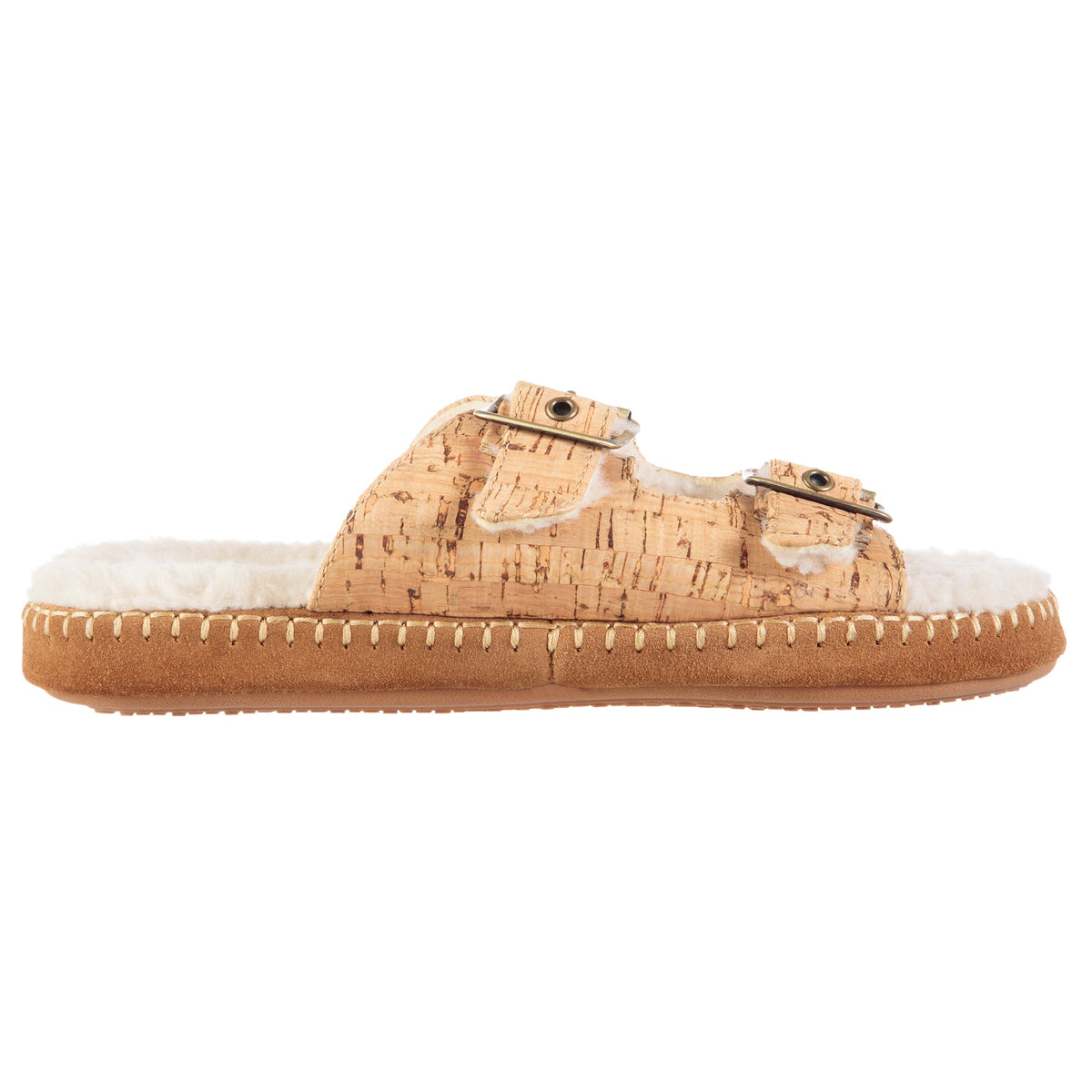 Women's Camden Double Buckle Slide - side view#color_cork