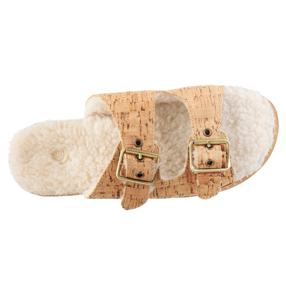 Women's Camden Double Buckle Slide - top view#color_cork