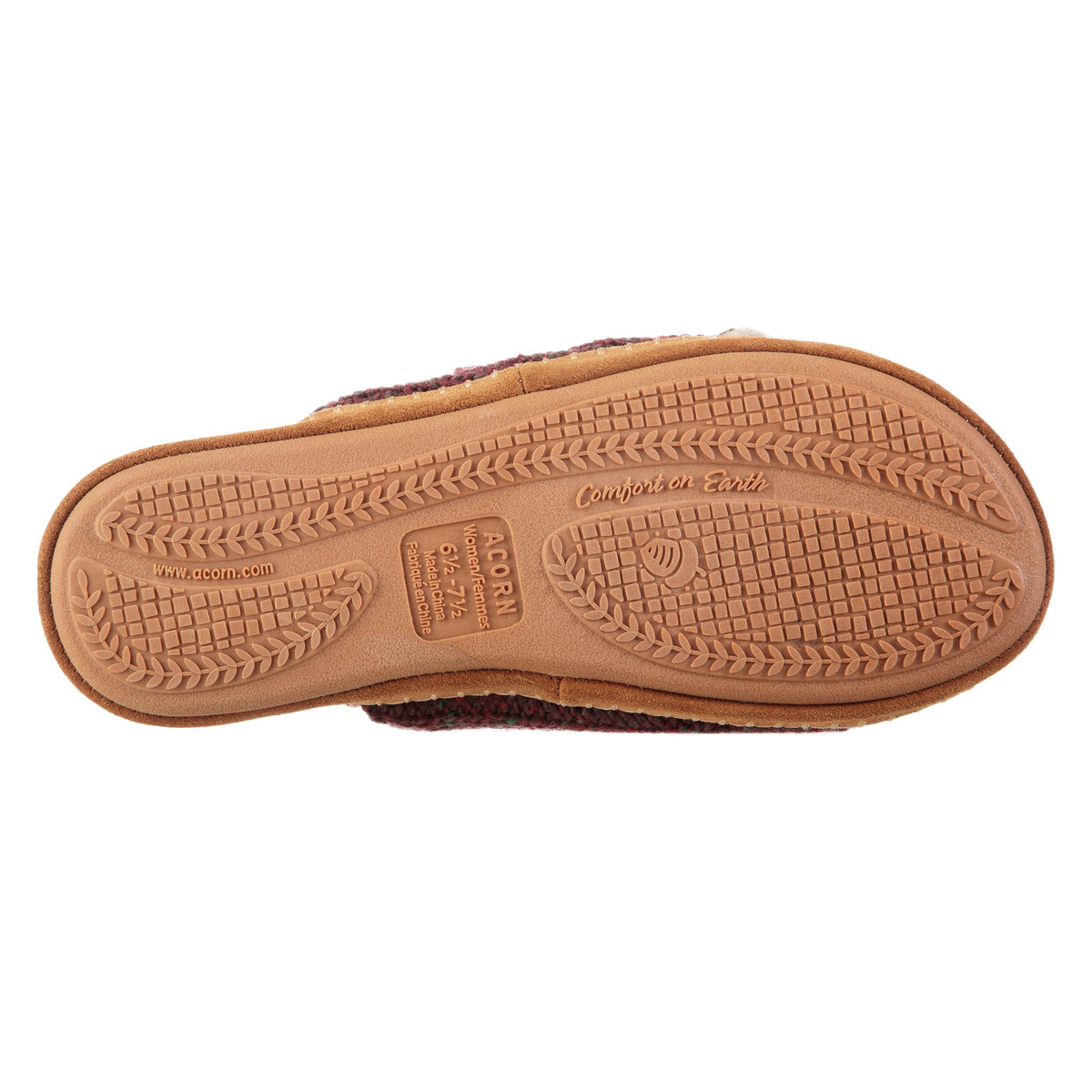 Women's Camden Double Buckle Slide -  Garnet bottom view#color_garnet
