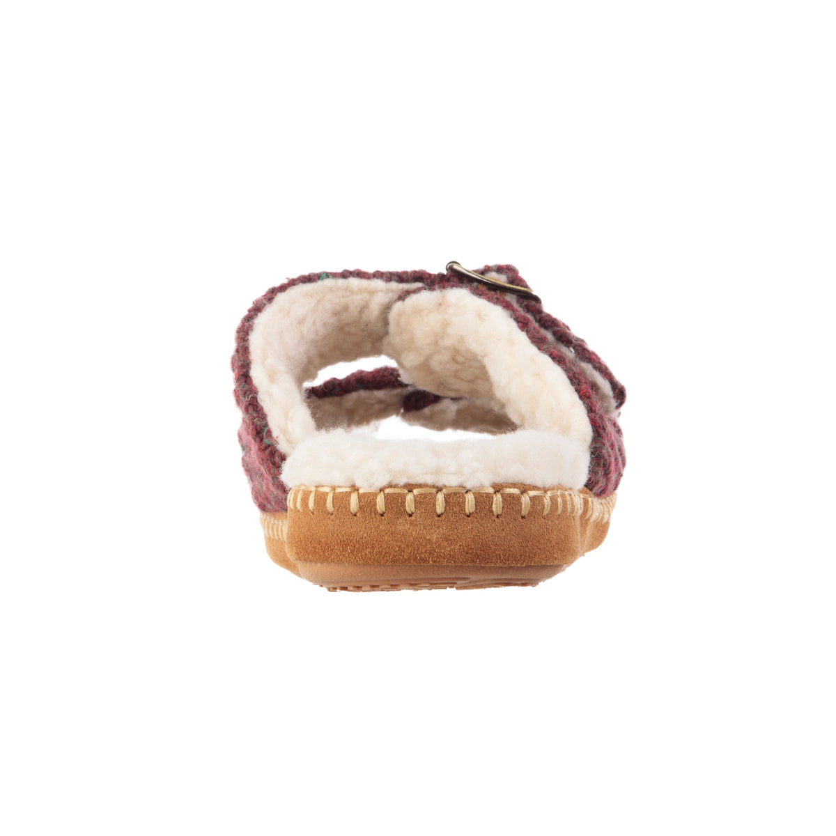 Women's Camden Double Buckle Slide -  Garnet back view#color_garnet