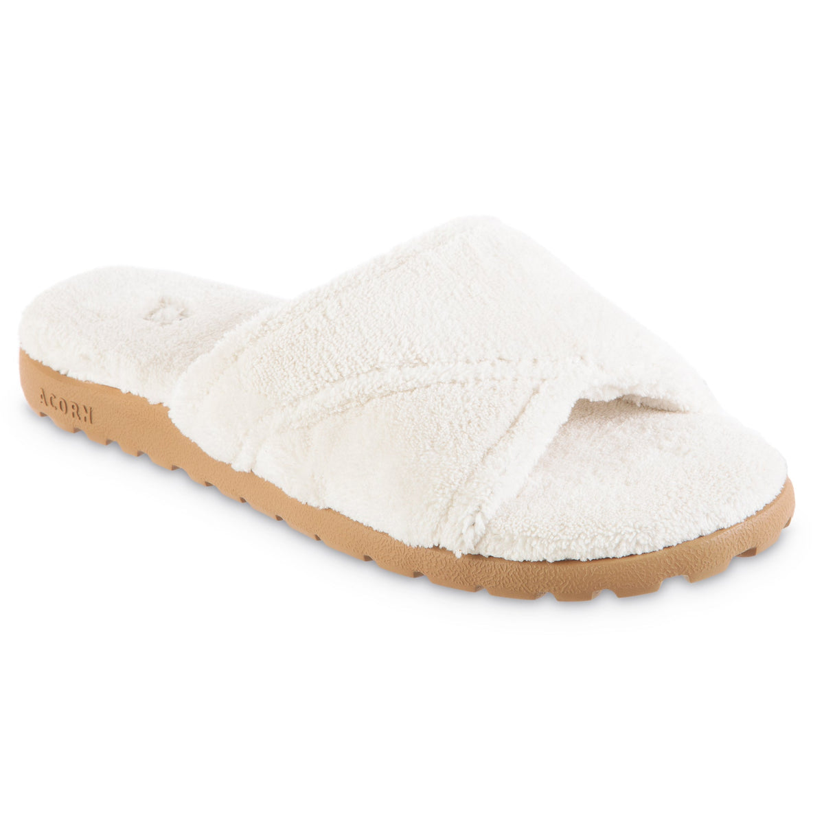 Women's Sunday Spa Cross-Wrap Slide Nature Colored Slippers
#color_natural