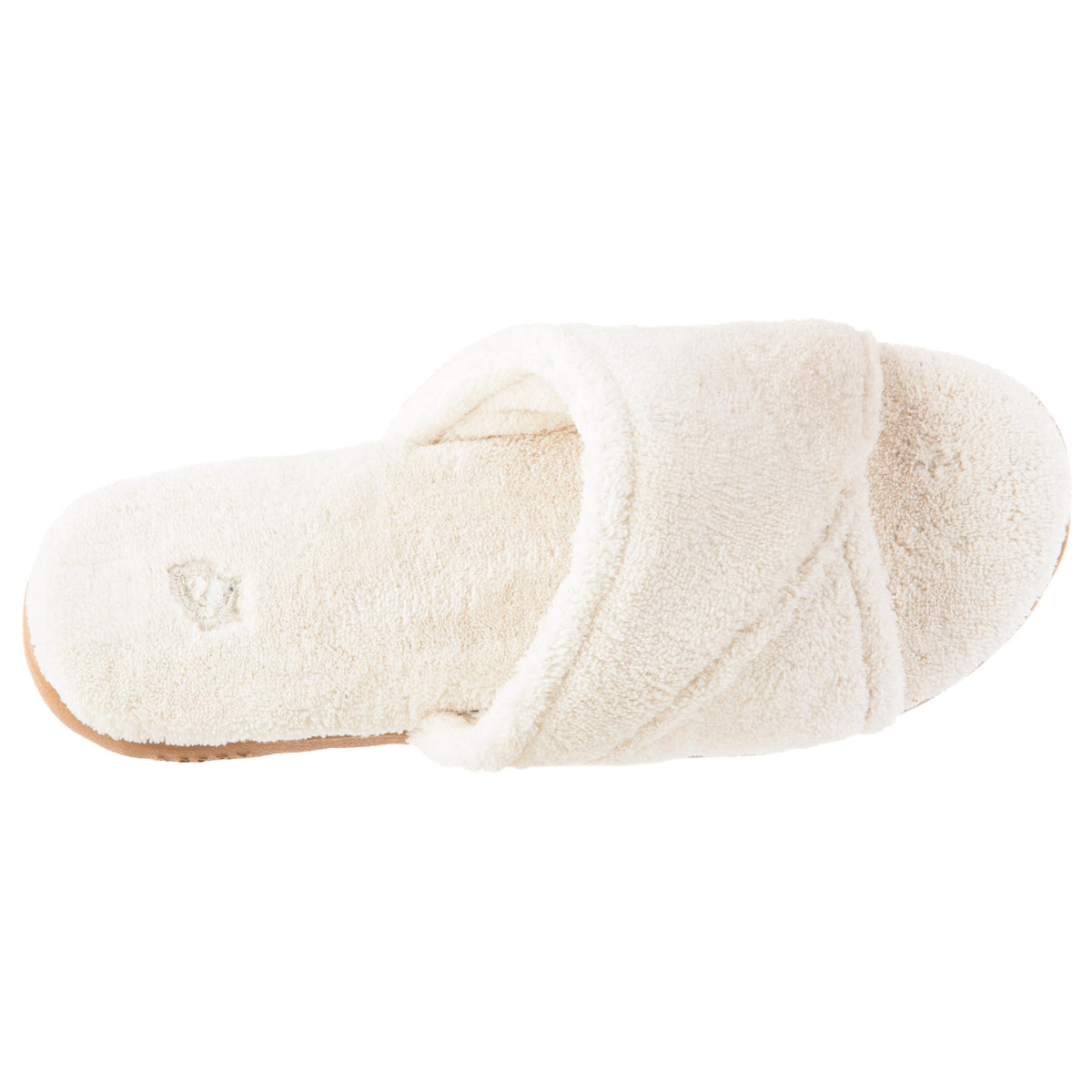 Women's Sunday Spa Cross-Wrap Slide Nature Colored Slippers#color_natural